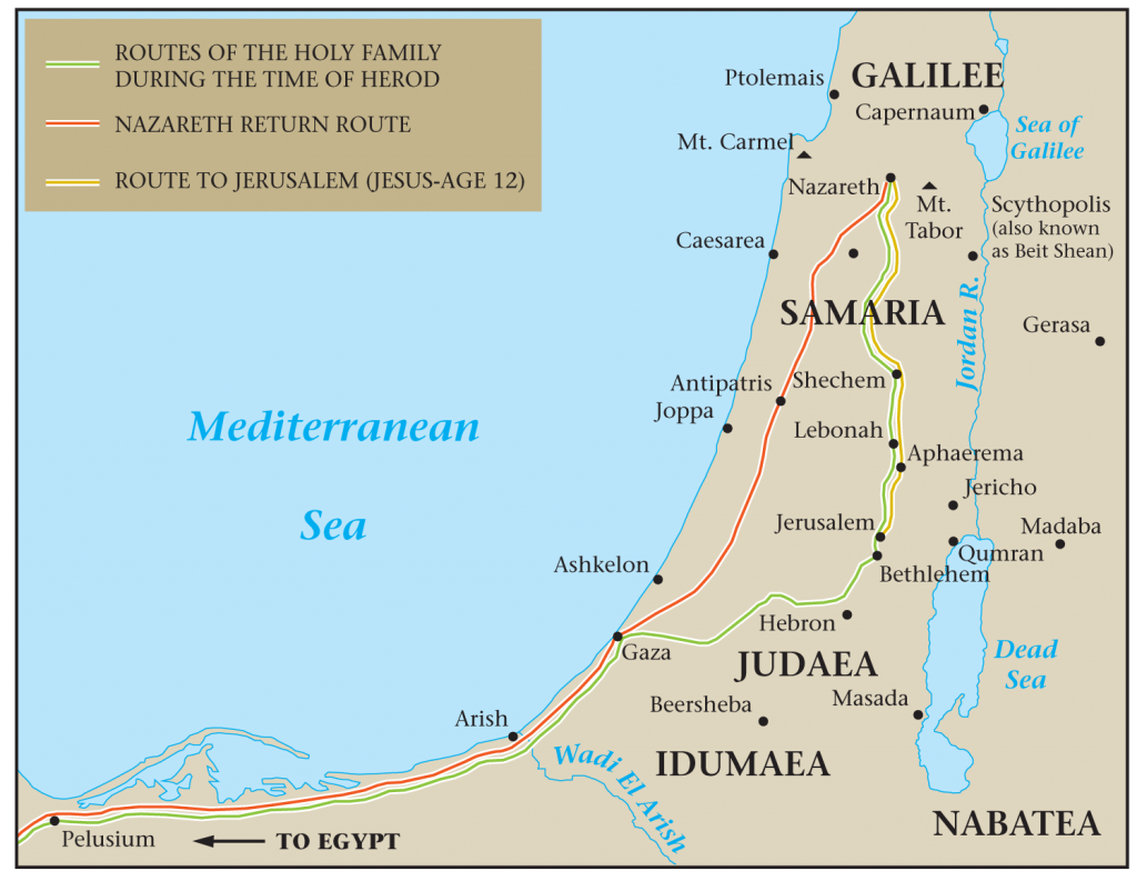 04.05.02.Z. A MAP OF THE HOLY FAMILY’S ROUTE TO FROM EGYPT